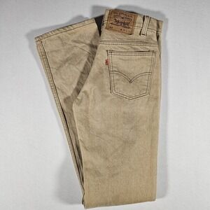 Vintage Levi's 517 Jeans 28x34 Saddleman Bootcut Orange Tab USA Made Tan 90s